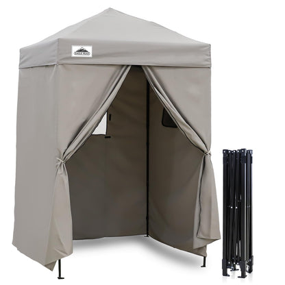 EAGLE PEAK Flex Ultra Compact 5x5 Pop-up Canopy, Sun Shelter, Changing Room, Portable Privacy Canopy Cabana for Pool, Fashion Photoshoots, or Camping, Gray