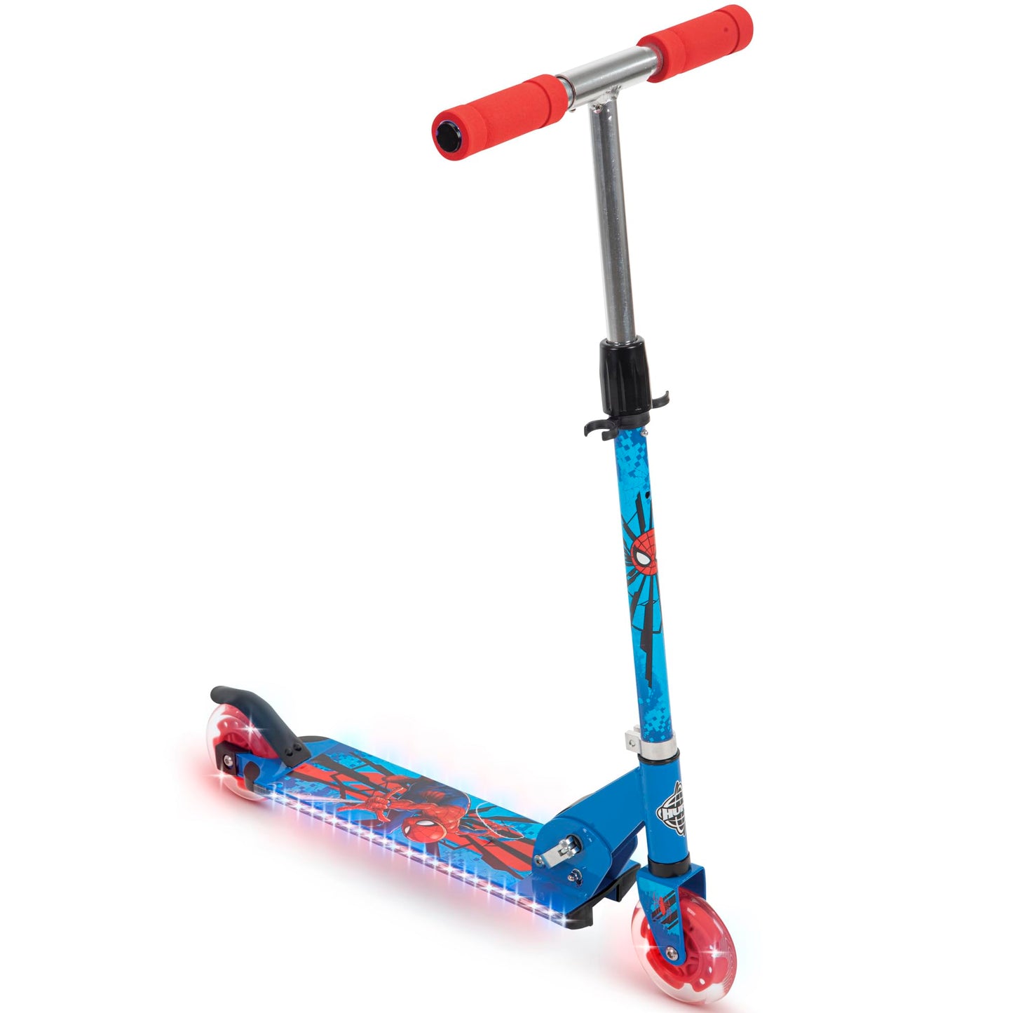Huffy Marvel Spider-Man Electro-Light Inline Scooter for Kids, Blue