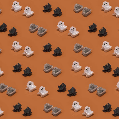 Kitsch Recycled Plastic Mini Claw Clips – Halloween Hair Clips with Ghost, Web & Bat Designs – Festive Hair Accessories & Hair Claw Styling – Small Hair Clips for Women - 6pc Set