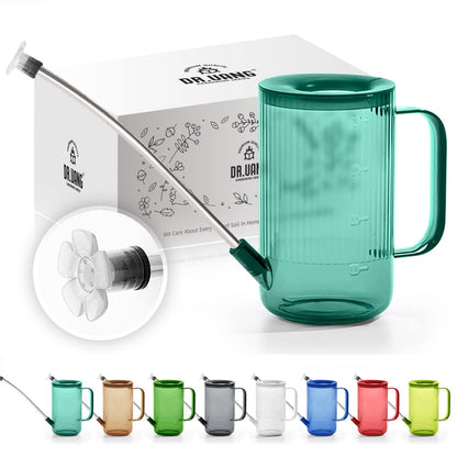 DR.UANG Small Watering Can Indoor Plants with Long Spout (1L, Emerald)