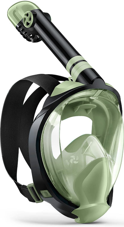 Full Face Snorkel Mask Adults,Dry-Top Snorkeling Gear with Camera Mount,Foldable 180-Degree Panoramic Scuba Mask for Snorkeling Diving Swimming Travel,Snorkel Mask Anti-Fog & Anti-Leak
