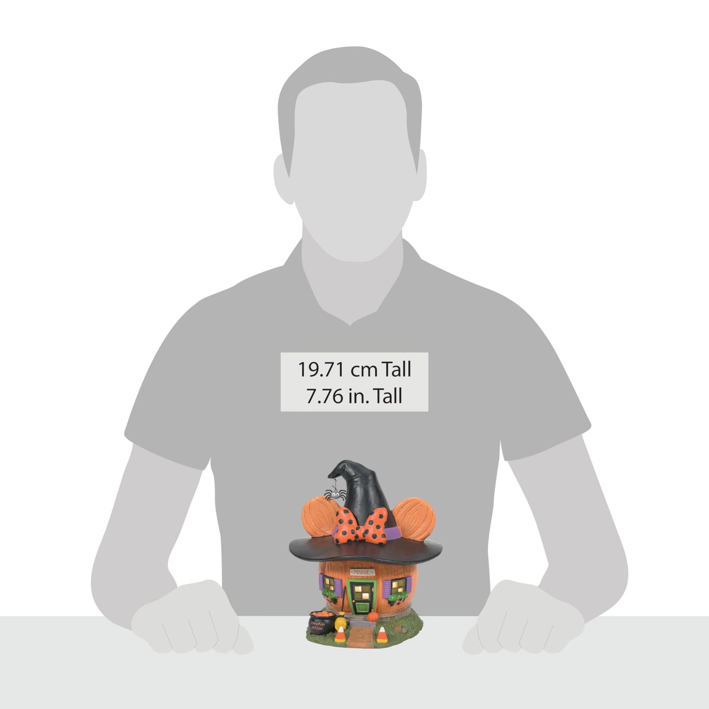 Department 56 Disney Village Halloween Minnie Mouse Pumpkintown House Lit Building, 7.76 Inch, Multicolor