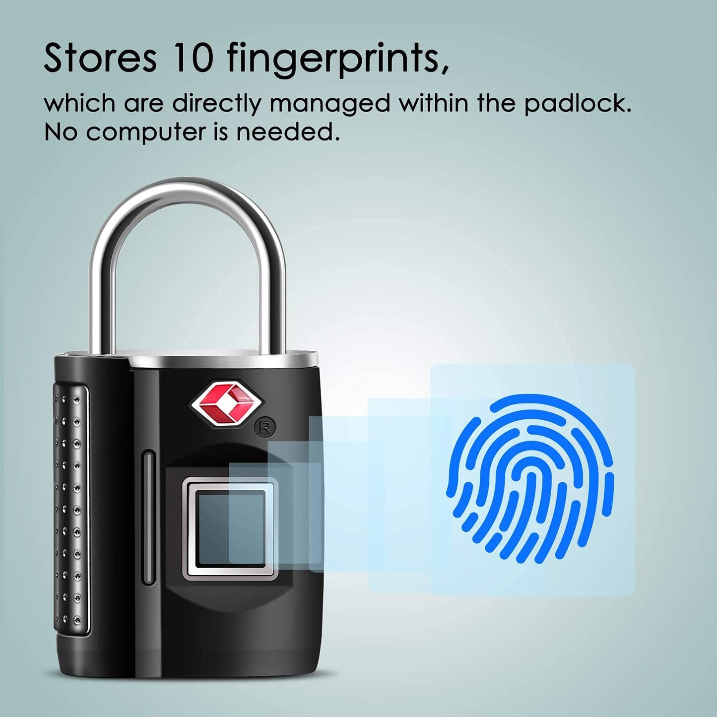 Fingerprint Lock, TSA Approved Smart Digital Locker Lock for Gym, Luggage, Travel, House Door, Suitcase, Backpack, School, Bike,Office, Keyless