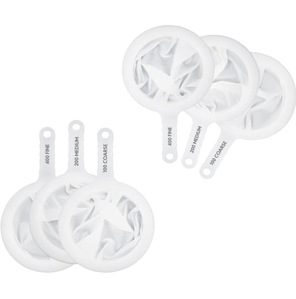 HIC Kitchen Double-Ear Fine Mesh Strainers, BPA Free, Set of 4 Sizes Includes 3, 4, 5.5, and 7-Inch Diameter