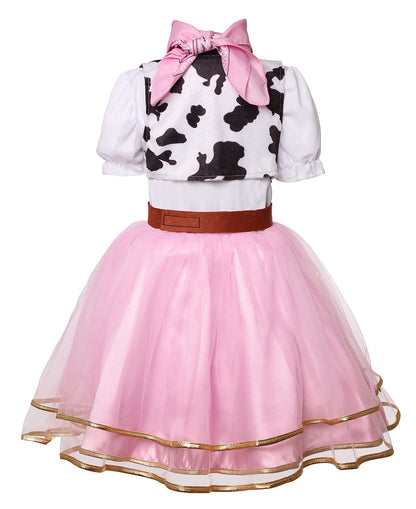 Gomukot Kids Cowgirl Costume for Girls Halloween Western Rodeo Dress Up (Pink, 7-8Years)