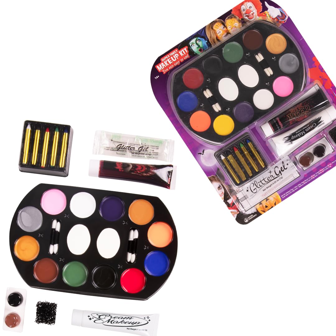 Kangaroo Face Paint Palette Halloween Makeup Kit For Kids - Fake Blood Body Paint Colorful Palette - SFX Makeup Kit for Zombie, Halloween Painting