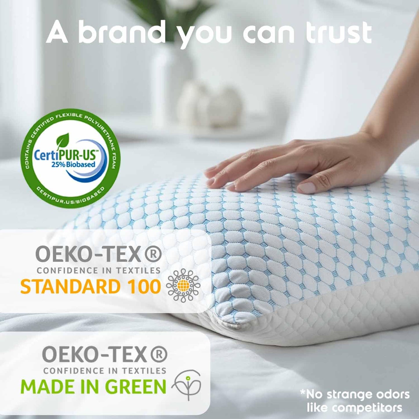 Nestl Cooling Kids Pillow for Sleeping 1 Pack, Luxury Shredded Memory Foam Pillows Kids Size, Adjustable Cold Gel Pillows for Hot Sleepers Supportive Cool Pillow for Side Back Stomach Sleepers