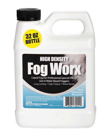 FogWorx Extreme High Density Fog Juice - Quart – 32 Fluid Ounces of Long Lasting, High Output, Odorless Water Based Machine Fluid for 400 to 1500 Watt Machines