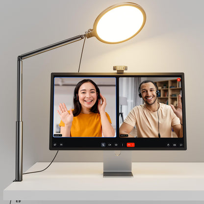 Weilisi 10.2" Desk Ring Light with Stand for Zoom Meetings, Ring Light for Desk with Clamp, 360° Rotate & Flexible Height Video Conference Light, Adjust Arm Desk Lamp Zoom Light for Home Office