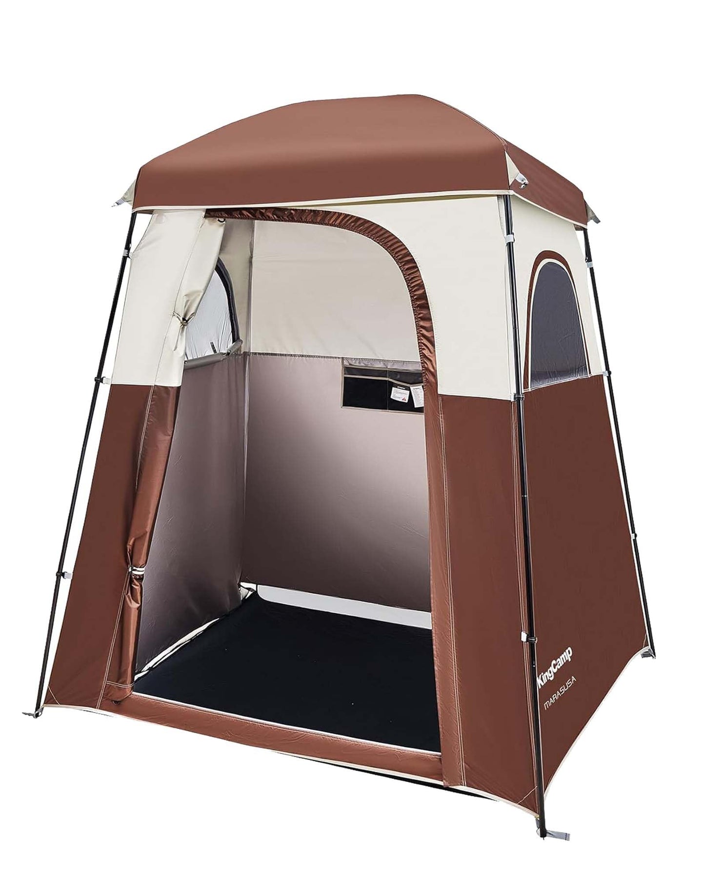 KingCamp Oversize Space Privacy Camping Outdoor Shower Enclosure Portable Shower Tent for Camping 1 Room Brown Changing Tent Dressing Room