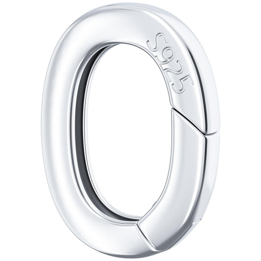 HINZIC 925 Sterling Silver Oval Necklace Shortener Clasp Hypoallergenic Tiny Carabiner Snap Clip Valentines Wedding Bracelet Ring Connector Lock for Women Jewelry Making