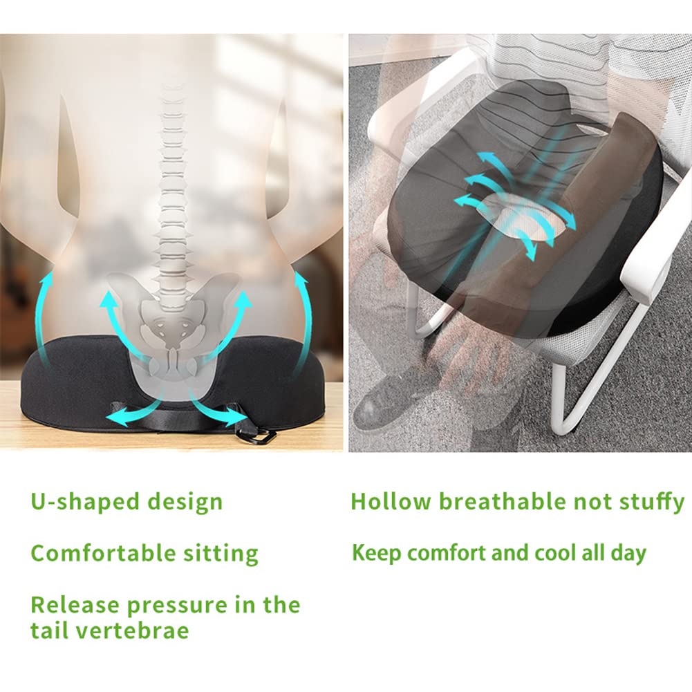 Donut Pillow Coccyx Seat Cushion for Prostate, Sciatica, Pelvic Floor, Pressure Sores, Pregnancy, Perineal Surgery, Postpartum Recovery Pain Pressure Relief Memory Foam Chair Pad