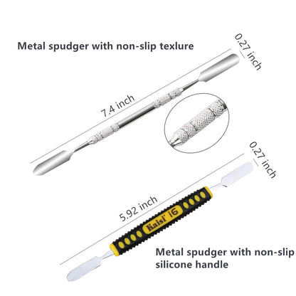 Kaisi Professional Electronics Opening Pry Tool Repair Kit with Metal Spudger Non-Abrasive Nylon Spudgers and Anti-Static Tweezers for Cellphone iPhone Laptops Tablets and More, 20 Piece