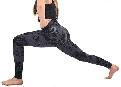 COMFY FOREVER Black Skulls Regular Plus Size Leggings Full Length Brushed Printed Leggings for Women