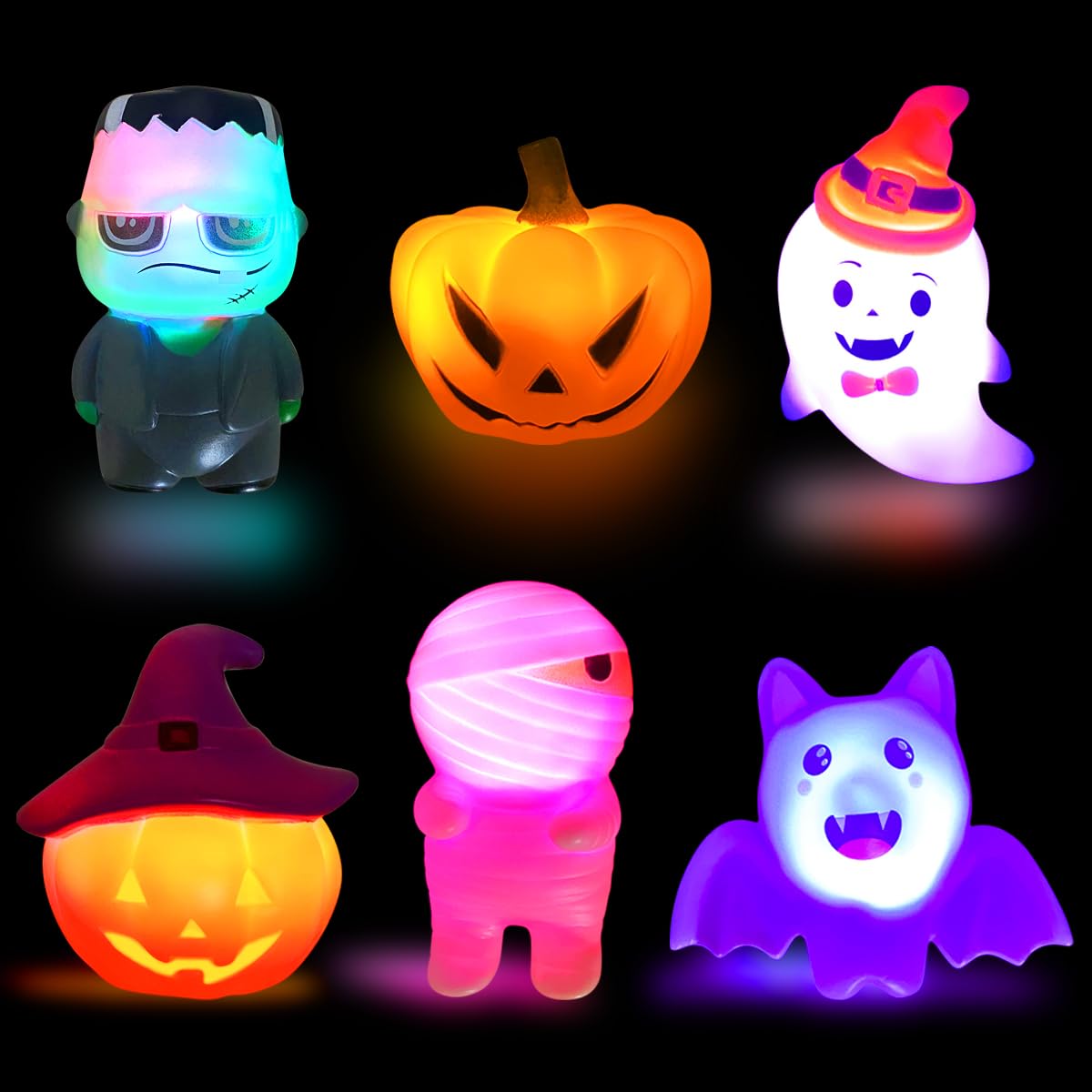 Jofan 6 Pack Halloween Light Up Bath Toys Halloween Toys for Kids Toddlers Boys Girls Halloween Party Favors Halloween Treat Bags Gifts