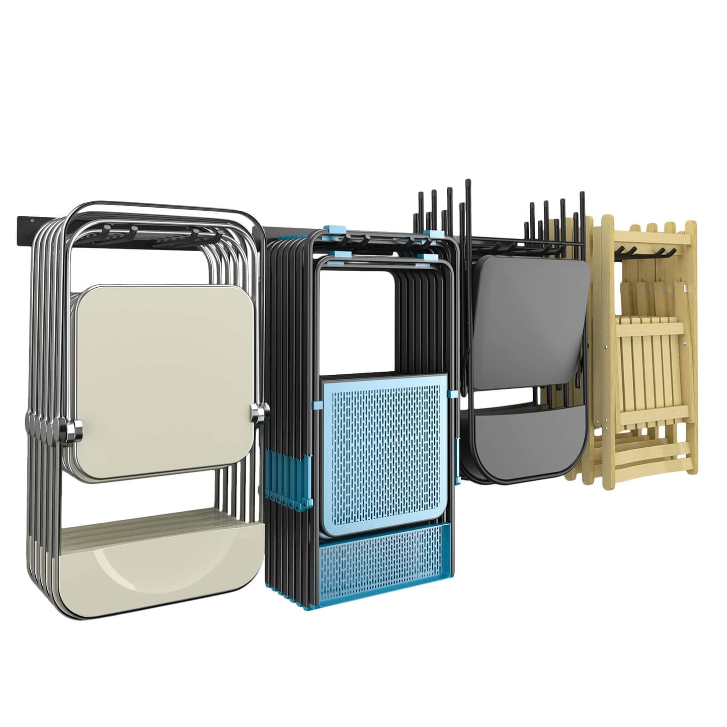 Godboat Garage Storage, Garden Tool Organizer, 4 Hooks Yard Organization, Garage Shelving Wall Mount, Heavy-Duty Garage Organizer, Cool Gadgets & Gifts for Dad, Men, Fathers Day, Max Load 320 Lbs