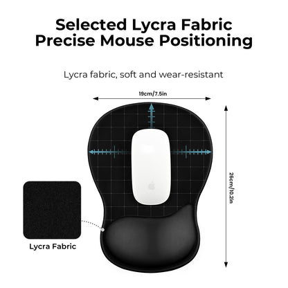 EooCoo Ergonomic Mouse Pad with Gel Wrist Rest Support Middle Concave Design, Relieve Wrist Pain Mousepad, Non-Slip Base for Laptop, Computer, Office Desk Accessories, Carpal Tunnel Syndrome