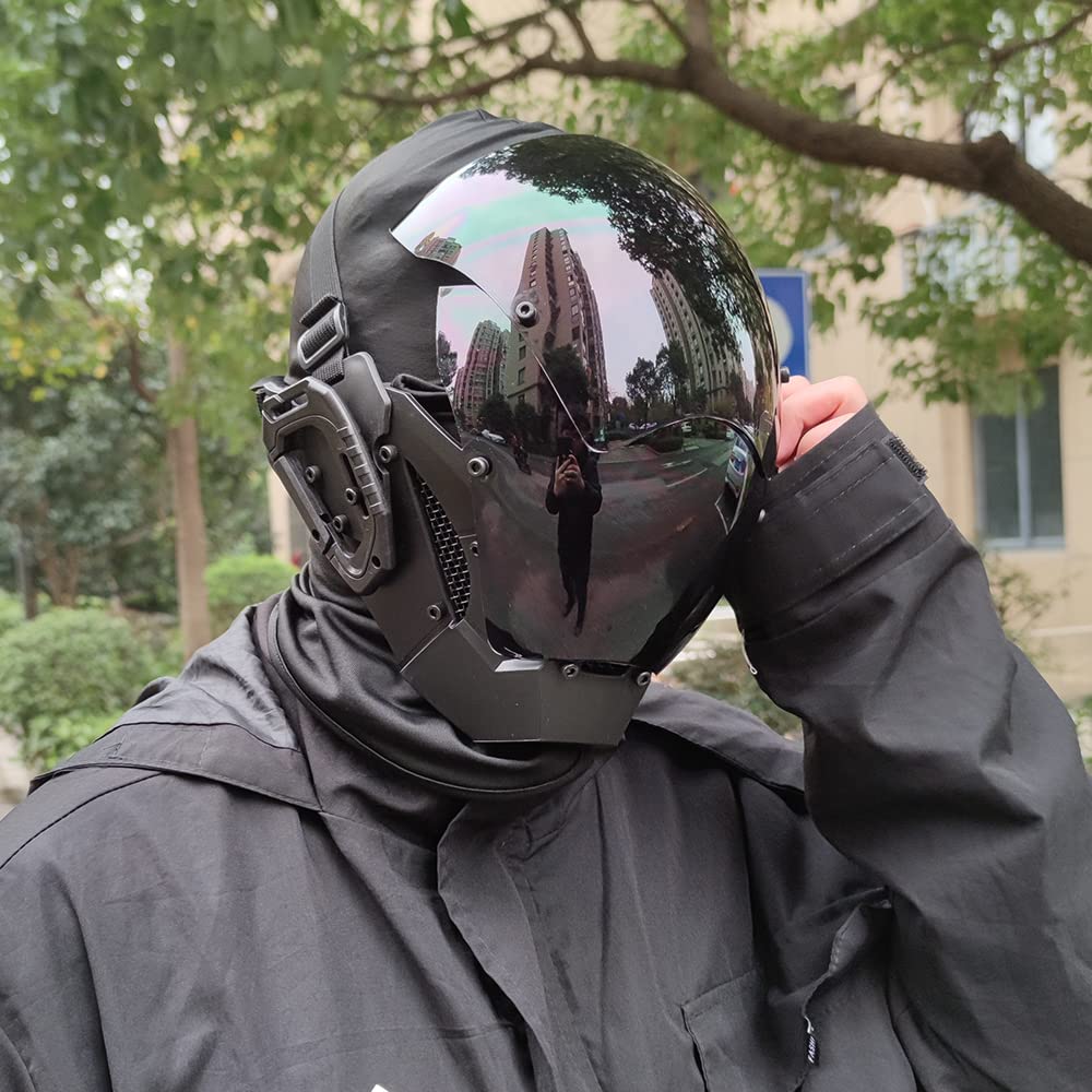 KYEDAY Punk Mask Cosplay for Men, Cosplay Halloween Mask Fit Party Music Festival Accessories