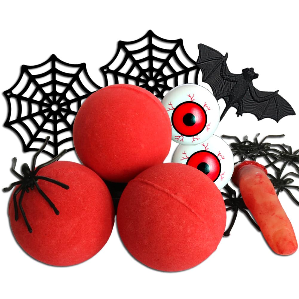 Halloween Bath Bombs with 3 Red Funny Bath Bombs for Halloween Horror Theme Party Halloween Décor