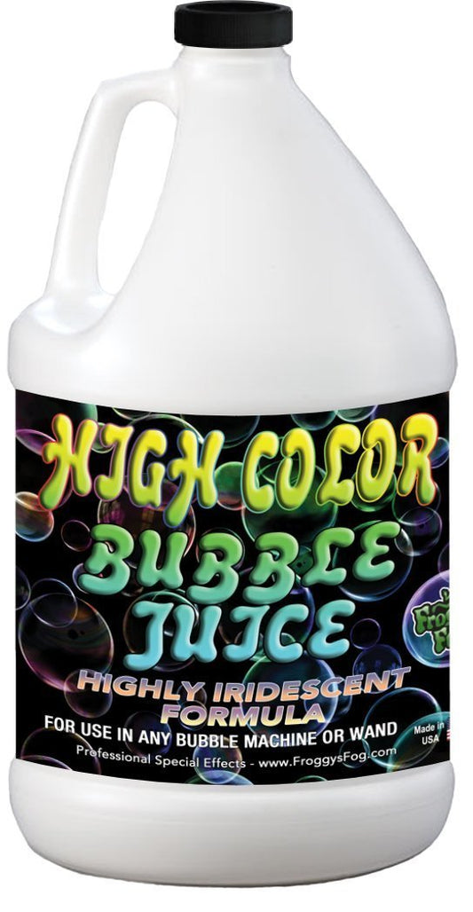 Froggy's Fog High Color Bubble Juice, Strong, Long-Lasting Bubble Solution Creates Iridescent Bubbles for Bubble Machines, Bubblers, and Bubble Wands, 1 Gallon