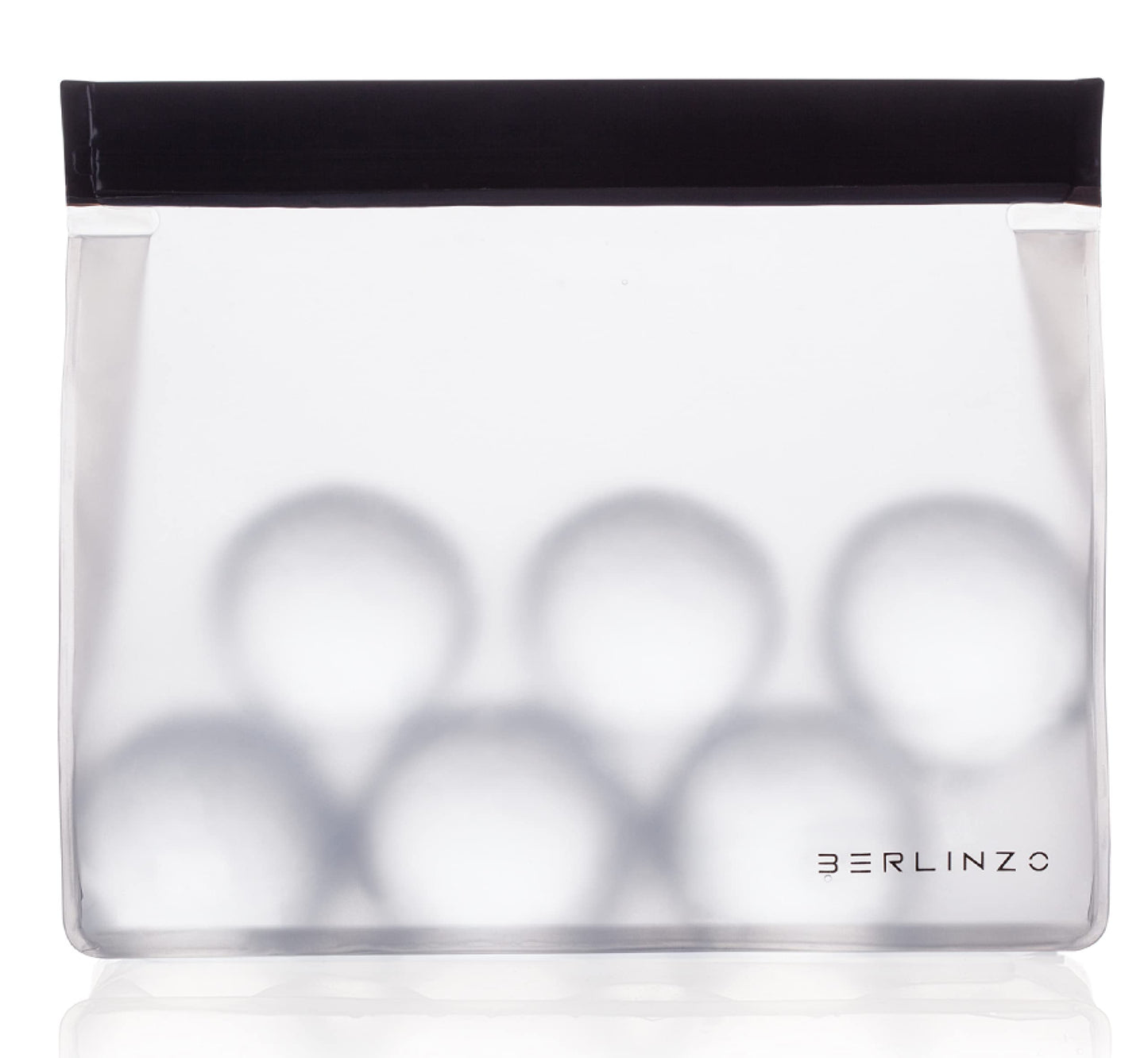 BERLINZO Large Reusable Ice Storage Bag - Freezer Safe Leak Proof Silicone and Plastic-Free Lunch Bag for Ice and Food Storage - BPA-Free XL Size