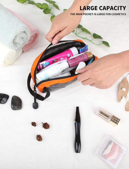 GOX Travel Toiletry Bag Dopp Kit Case for Men Multifunction Packing Organizer Pouch(Orange/Grey)