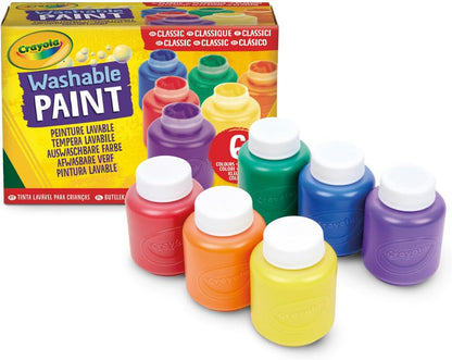 Crayola Washable Kids Paint, 6pk, Classic Colours, Children Art & Craft, projects, artist, students, creativity