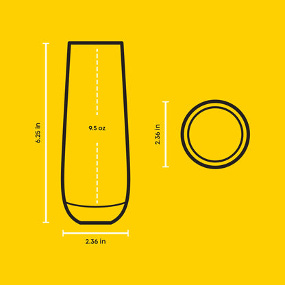 JoyJolt Hue Stemless Champagne Flutes Set of 6 Colored Glasses, 9.5oz Cocktail Glass Set for Mimosa, Stemless Champagne Glasses, Prosecco Wine Flute, Bar Glassware