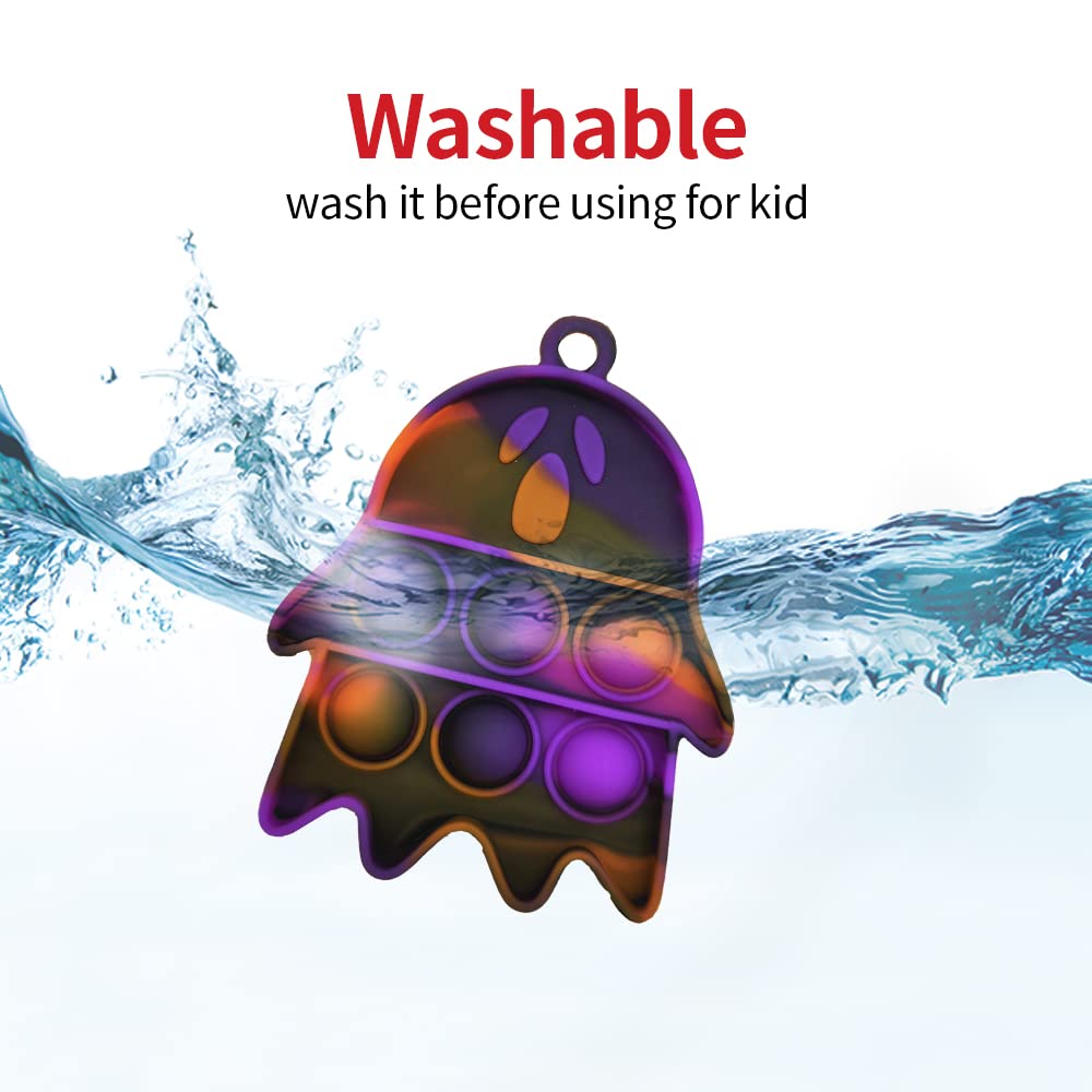 30Pcs Halloween Mini Pop Keychain Fidget Toy, Halloween Party Favors Supplies, Silicone Mini Pop Toys Bulk for Kids Anxiety Stress Reliever for Adults