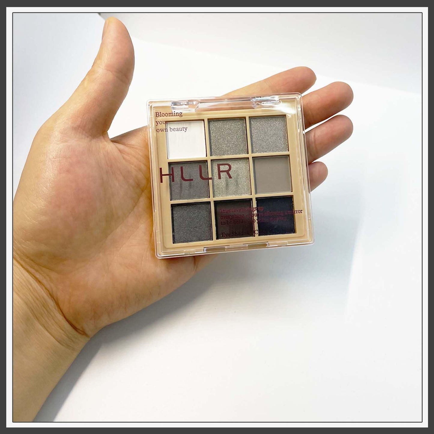 9 Color Matte & Shimmer Eyeshadow Palette, Waterproof High Pigmented Smokey and Cool-Toned Shadows in Black Gray Silver and White, Makeup Palette for Smoky Gothic and Halloween Looks(Black#)