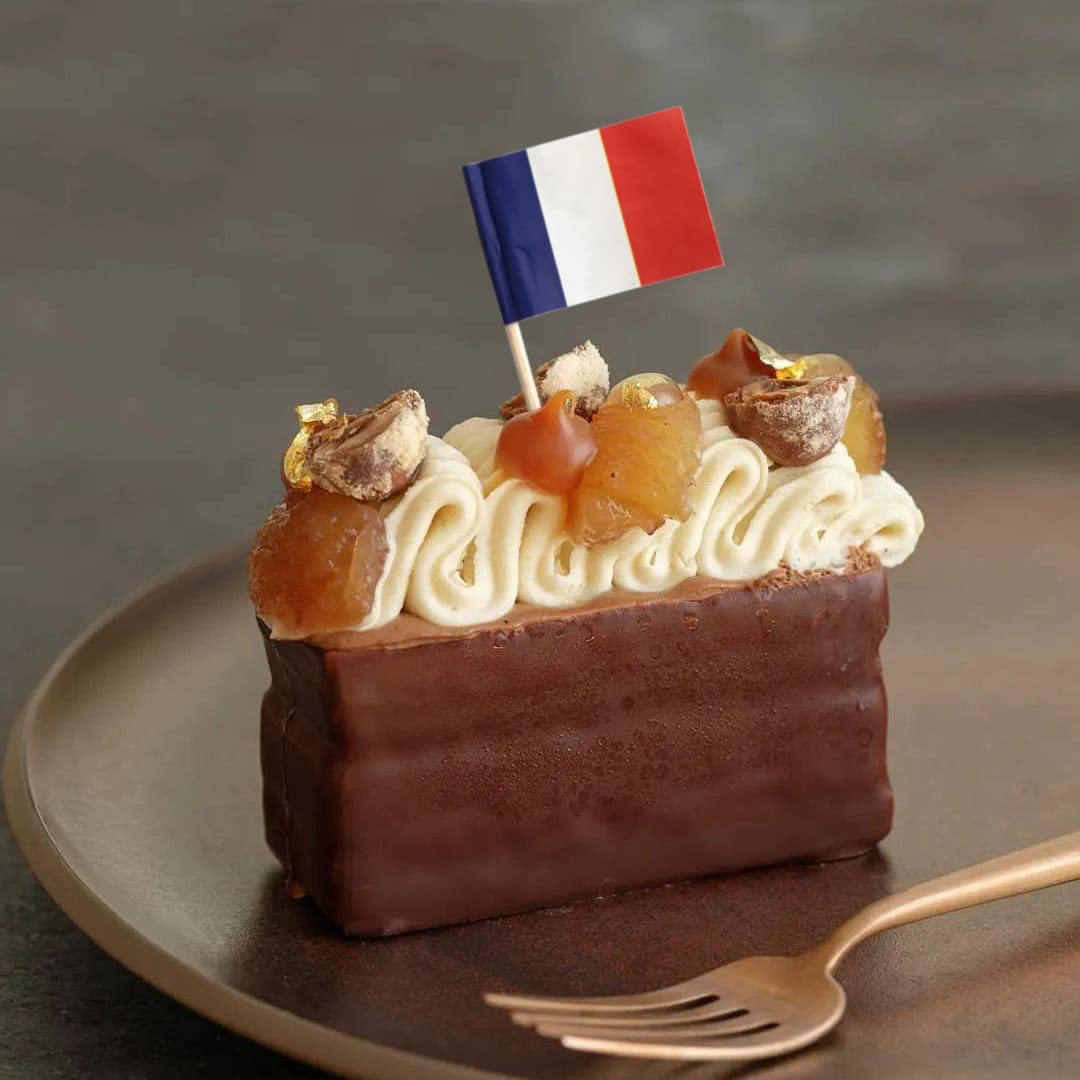 100 Pack French Flag France Toothpick Flags, Cocktail Picks Mini Stick Cupcake Toppers Country Picks Party Decoration Celebration Cocktail Food Bar Cake Flags (French)