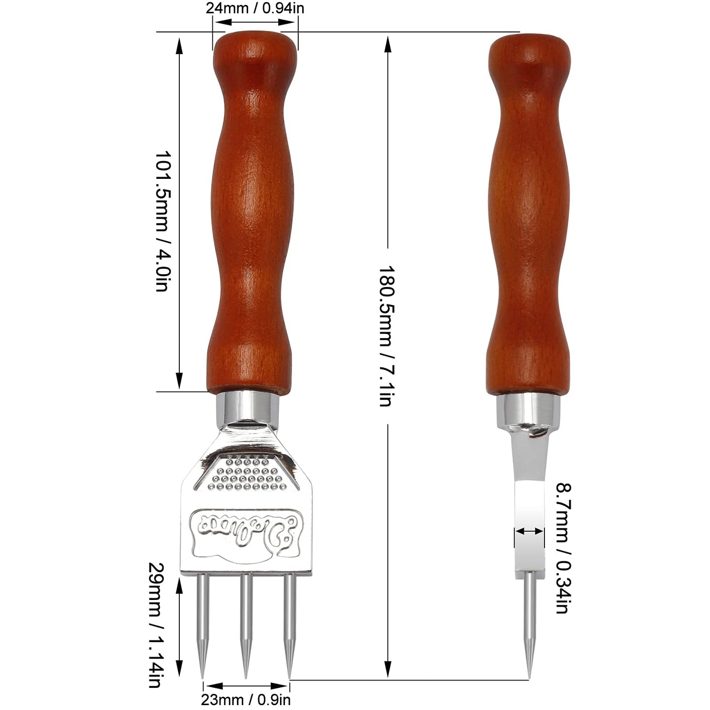 Ice Pick Stainless Steel with Safety Wooden Handle for Kitchen Tool