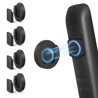 YYILIS Magnetic Remote Control Holder Wall Mount, 4 Pack Upgraded Organizers Storage Self-Adhesive TV Remote Holder for Back of TV (Black)