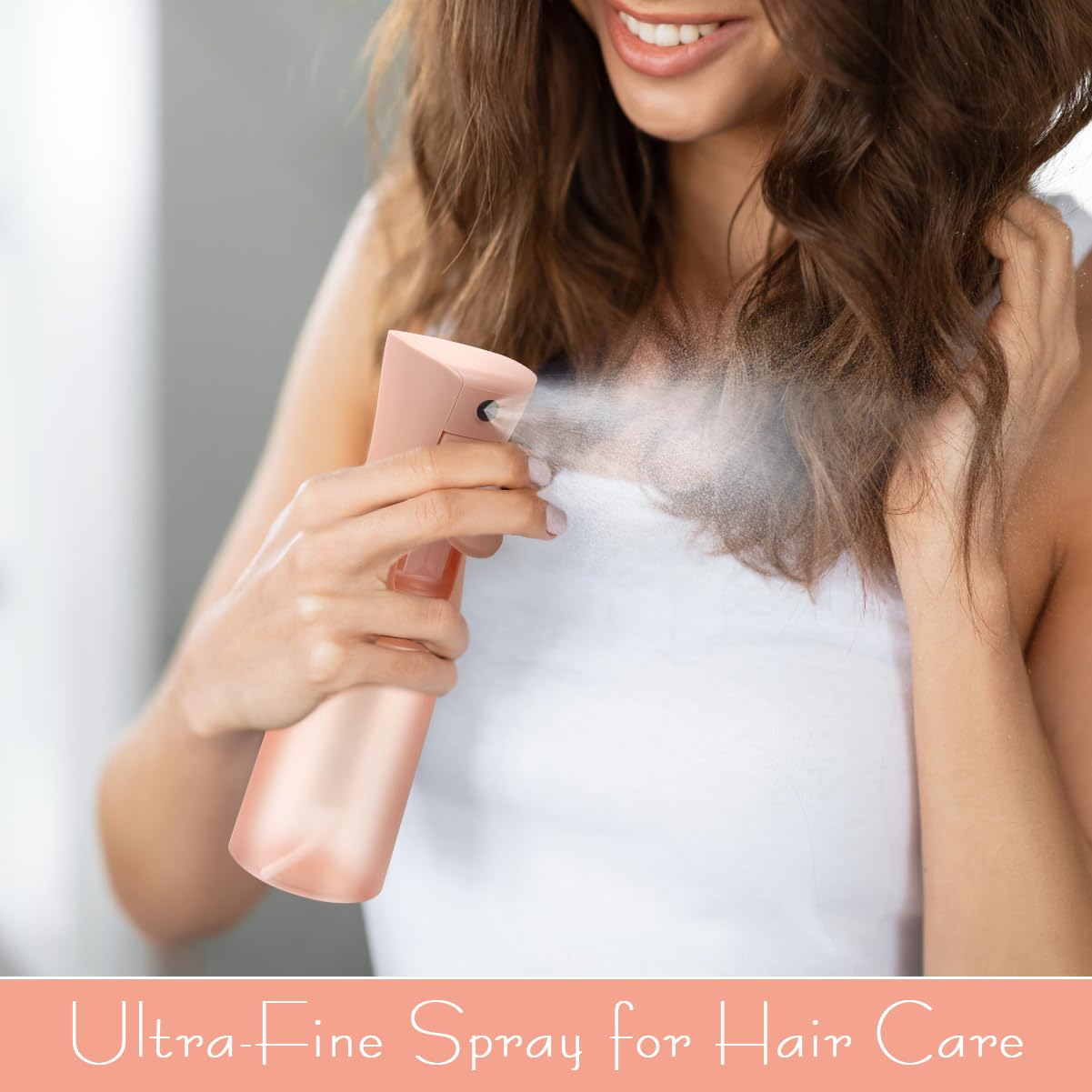 Leaflai Empty Spray bottles, Spray Water Bottle Fine Mist Refillable, Continuous Spray Bottle for Hair, Skin Care, Showering Pets, Plants, travel, Cleaning and Ironing 6.8 Ounce (Brown)