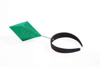 Cosplaya Diamond Shape Costume for Women Mens Headband Adult Hat Headpiece Green Halloween Cosplay Accessories