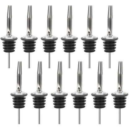 JBtek (12 Pack Stainless Steel Classic Bottle Pourers w/Tapered Spout