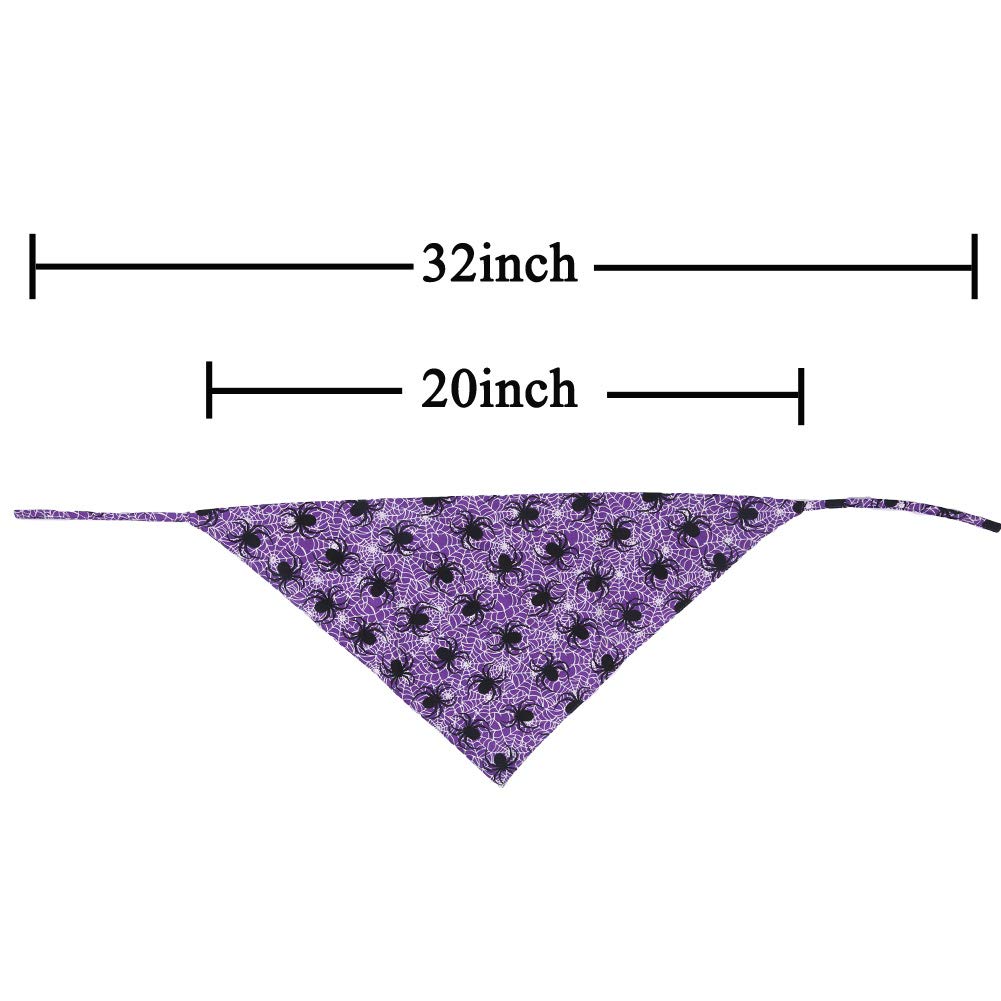 KZHAREEN 2 Pack Halloween Dog Bandana Reversible Triangle Bibs Scarf Accessories Large