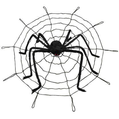 Halloween Giant Spider 6.6 Ft, Libay Outdoor Halloween Decorations Large Fake Hairy Spider Scary Furry Spider Props Outside Yard Creepy Decor, Black