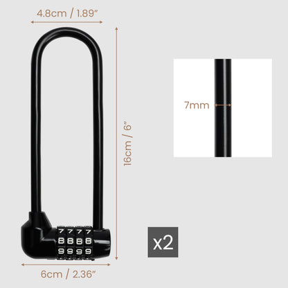 Kurtzy Combination Long Shackle Padlock - Long Gate Lock for Outdoor Fence/Gate with Resettable Code - Weatherproof Padlock for Door, Bicycles & Sheds