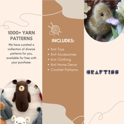 Knitting Bag Yarn Storage - Durable Canvas Yarn Bag - Yarn Organizer Crochet Bag with Knitting Accessories Case