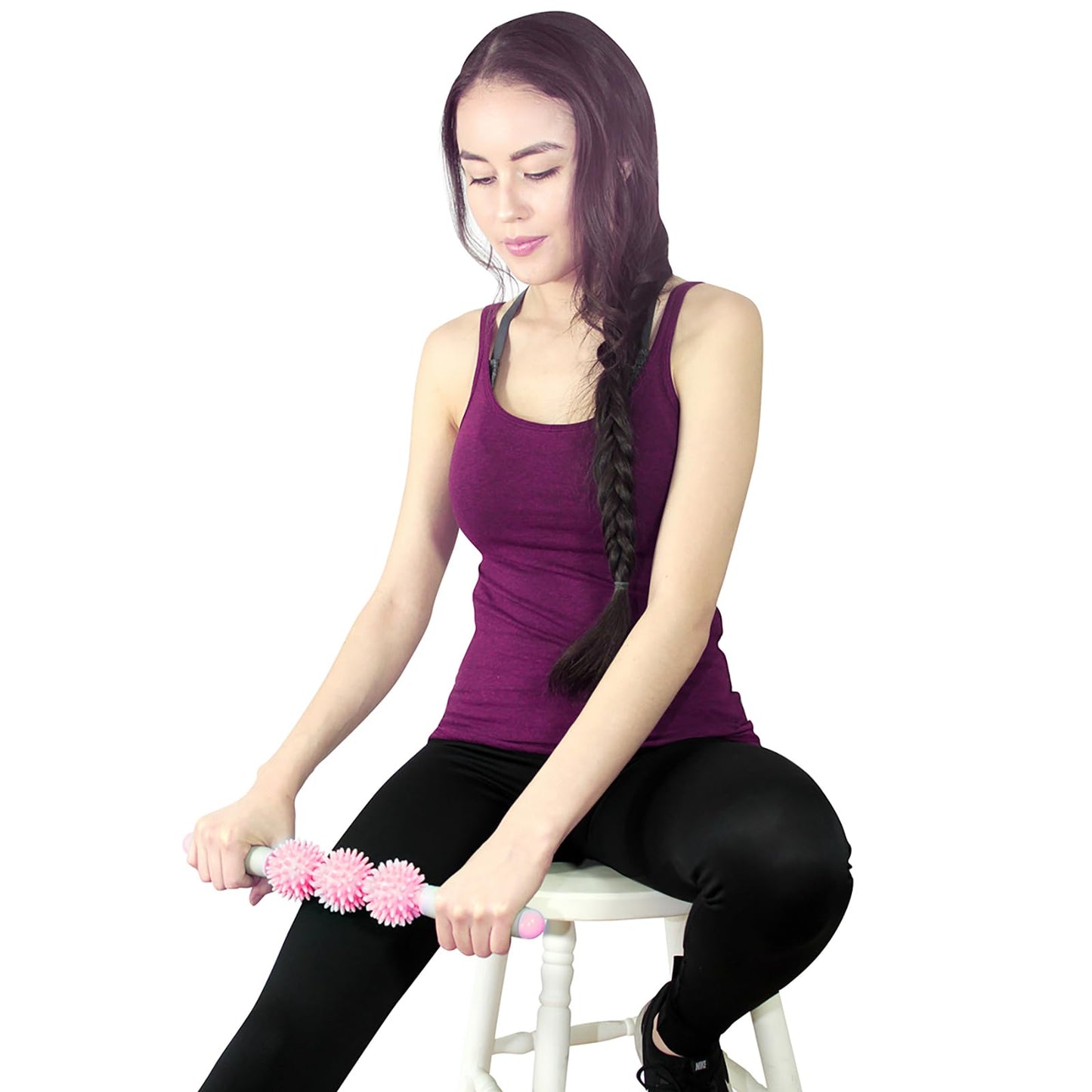 Coolife Fascia Muscle Roller - Cellulite Massager - Fascia Roller for Cellulite and Sore Muscles - Neck, Leg, Back, Body Deep Tissue Massage Stick Tools - 3 Balls Size Version