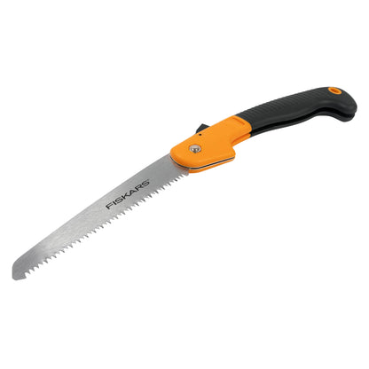 Fiskars Folding Hand Saw, 7" Pruning Saw with Power Tooth Blade with Triple Ground Teeth that Powers Through Wood Faster, Soft Grip Handle