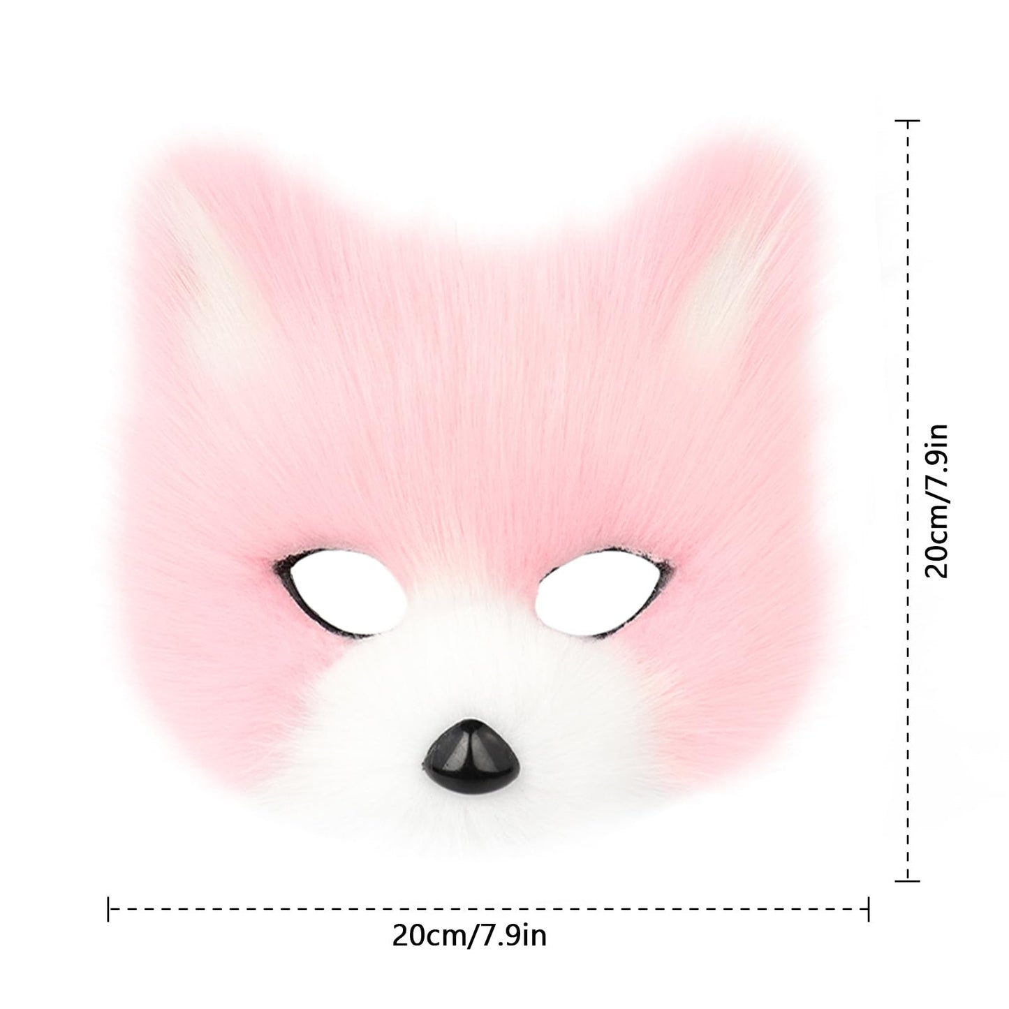 hbbhml Animal Fox Wolf Mask Halloween Party Cosplay Costumes Props Plush Cat Half Face Masks Carnival Christmas Masquerade