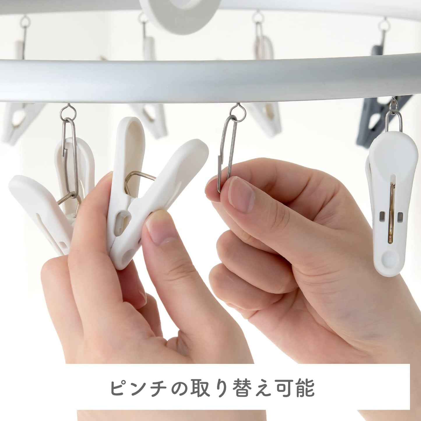 Daiya 058113 Laundry Clothes Drying Hanger, Flandry Aluminum Frame, Gentle Drying Corner Hanger, 40 Pinch, Rust Resistant, Lightweight, Easy to Pinch, Replaceable Pinch, Strong Spring, Jeans Towel,