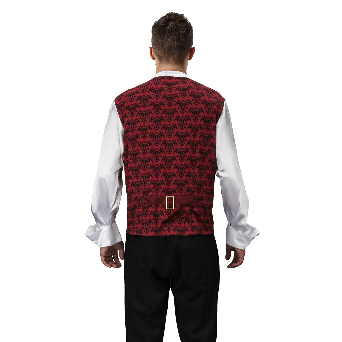 HLENOK Adult Men Devil Vampire Costume Shirt Cloak Outfit Deluxe Medieval Renaissance Scary Gothic Long Halloween Cosplay Cape (X-Large)