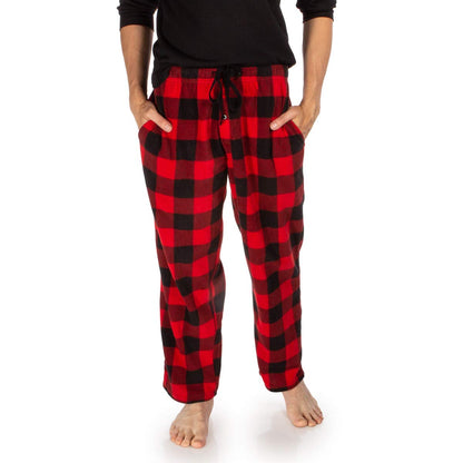 DG Hill Mens PJ Bottoms Fleece - Lounge Pants Sleepwear Plaid PJs - Pajama Pants with Pockets Microfleece for Winter