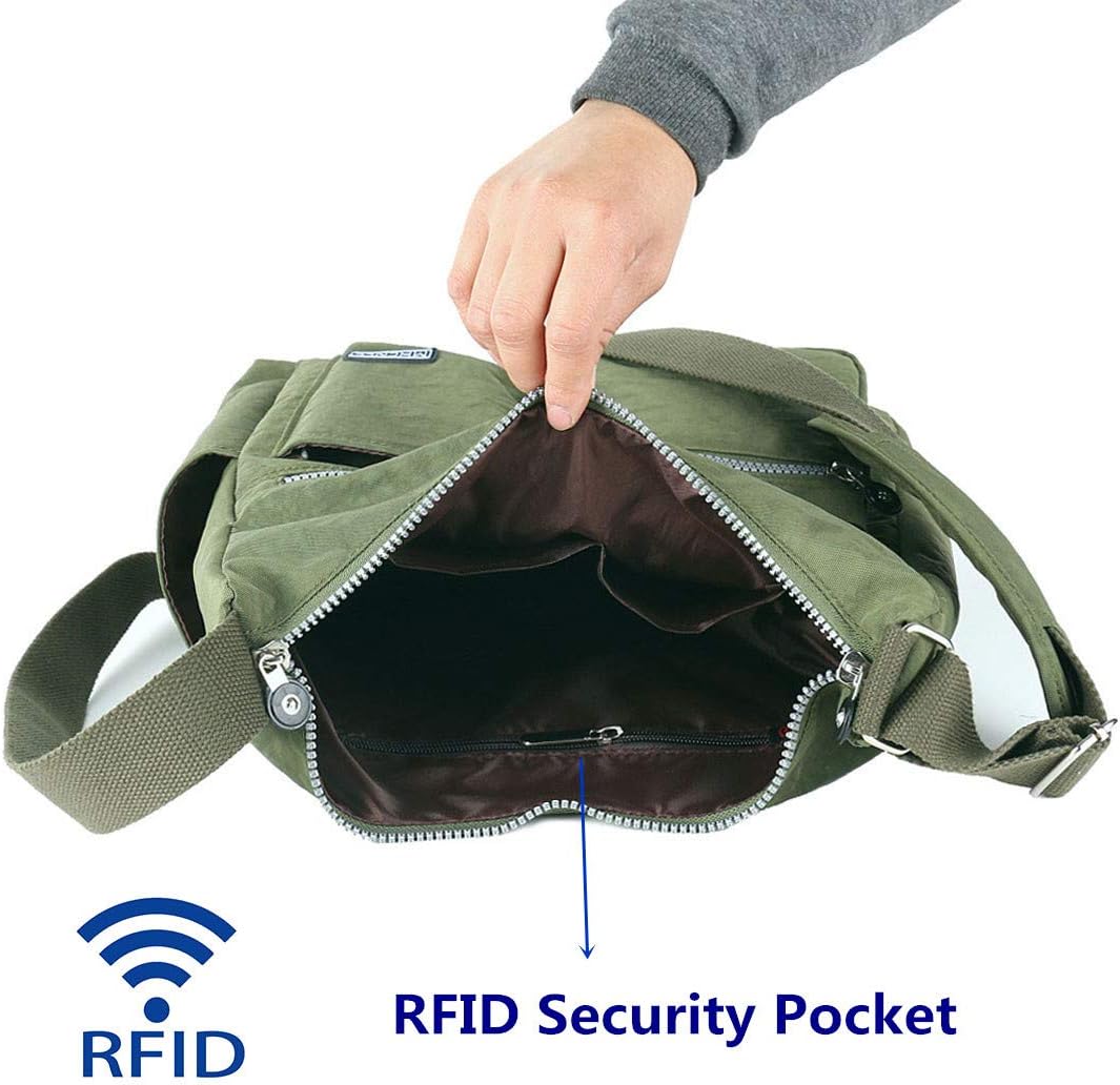 Crossbody Bag with Anti Theft RFID Pocket - Women Lightweight Water-Resistant Purse
