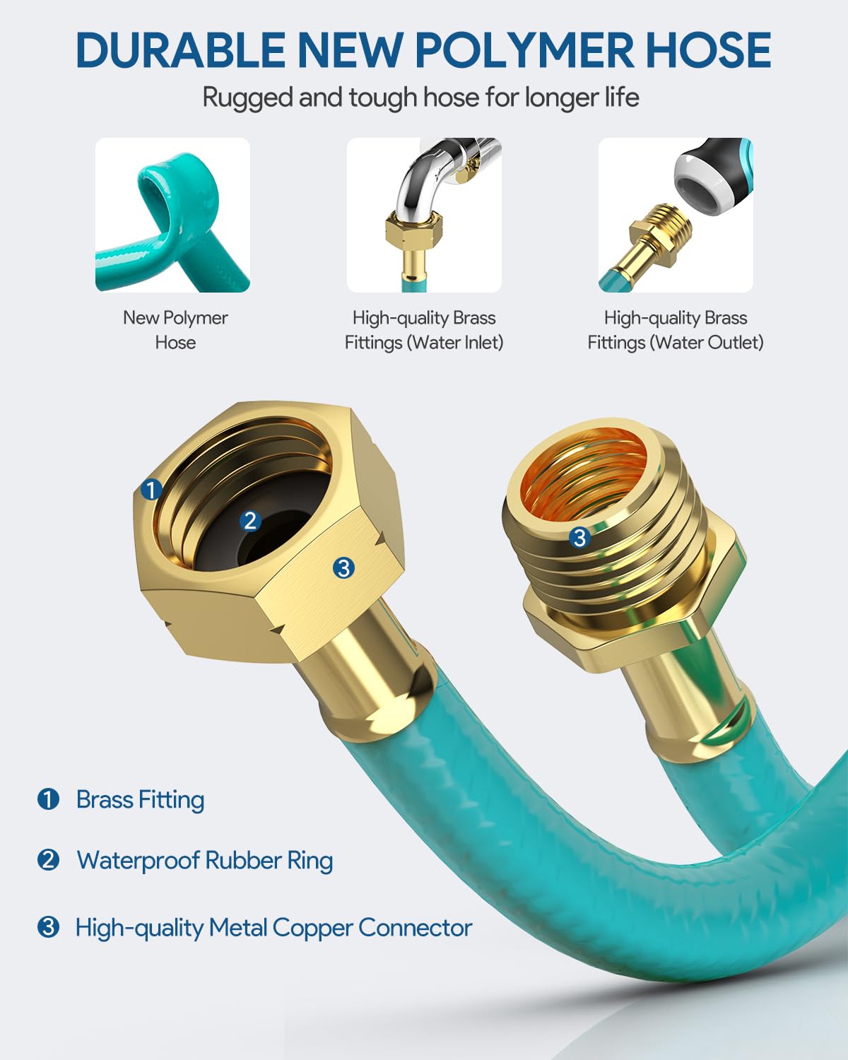 ENEACRO Retractable Garden Hose Reel with Wall Mount 1/2"×100ft with 10 Pattern Hose Nozzle, Brass Connector, Auto Rewind/Any Length Lock/ 180° Swivel Bracket, Ideal for Garden Watering