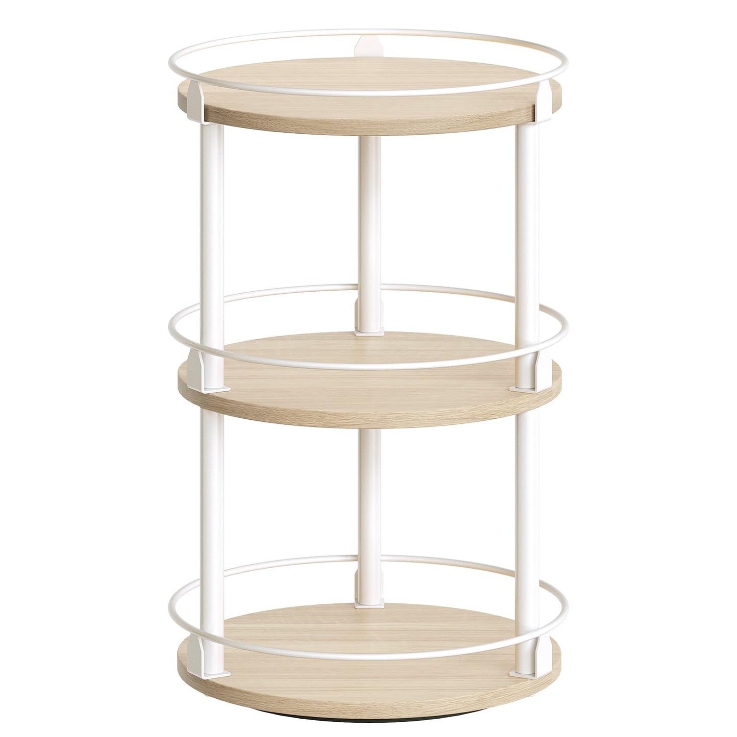 3-Tier Lazy Susan Organizer, Rotating Spice Rack, Spinning Organizer, Industrial Turntable Spice Rack Organizer for Cabinet, Kitchen Countertop, Pantry, Rustic Brown and Black SR23BR