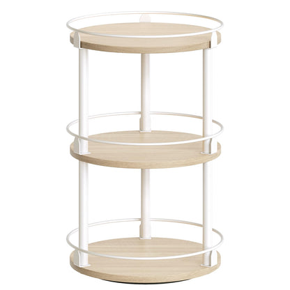 3-Tier Lazy Susan Organizer, Rotating Spice Rack, Spinning Organizer, Industrial Turntable Spice Rack Organizer for Cabinet, Kitchen Countertop, Pantry, Rustic Brown and Black SR23BR